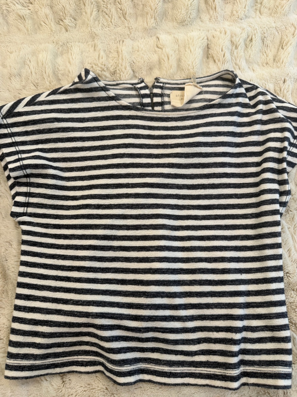 Alice + Olivia Black and White Striped Top